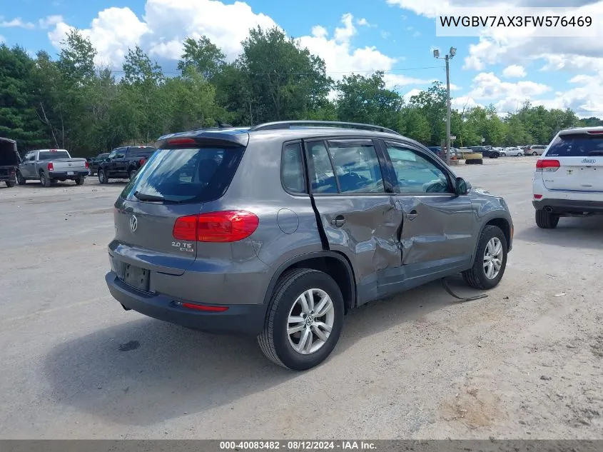 2015 Volkswagen Tiguan S VIN: WVGBV7AX3FW576469 Lot: 40083482