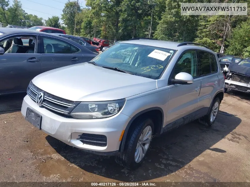 2015 Volkswagen Tiguan Se VIN: WVGAV7AXXFW511713 Lot: 40217126