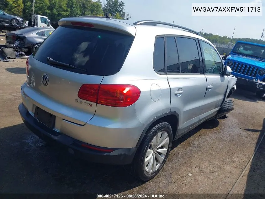 2015 Volkswagen Tiguan Se VIN: WVGAV7AXXFW511713 Lot: 40217126