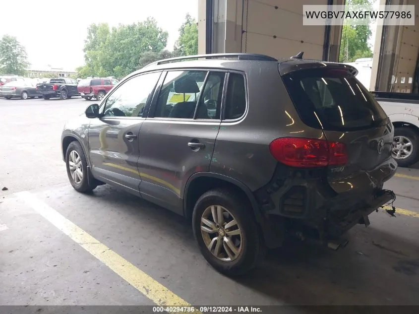 WVGBV7AX6FW577986 2015 Volkswagen Tiguan S/Se/Sel/R-Line