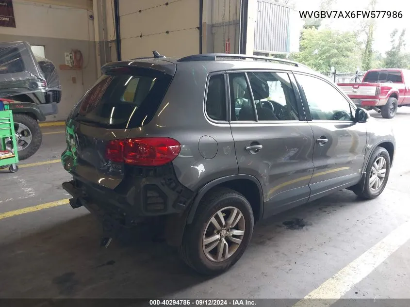 WVGBV7AX6FW577986 2015 Volkswagen Tiguan S