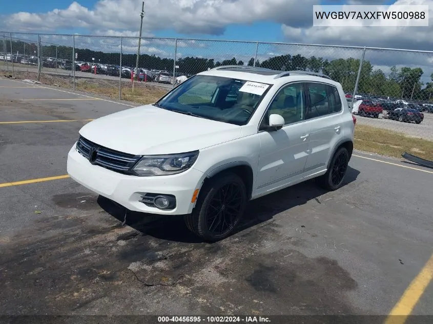 2015 Volkswagen Tiguan R-Line VIN: WVGBV7AXXFW500988 Lot: 40456595