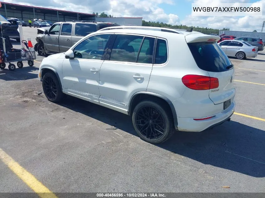 2015 Volkswagen Tiguan R-Line VIN: WVGBV7AXXFW500988 Lot: 40456595