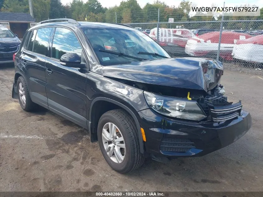 2015 Volkswagen Tiguan S VIN: WVGBV7AX5FW579227 Lot: 40482860