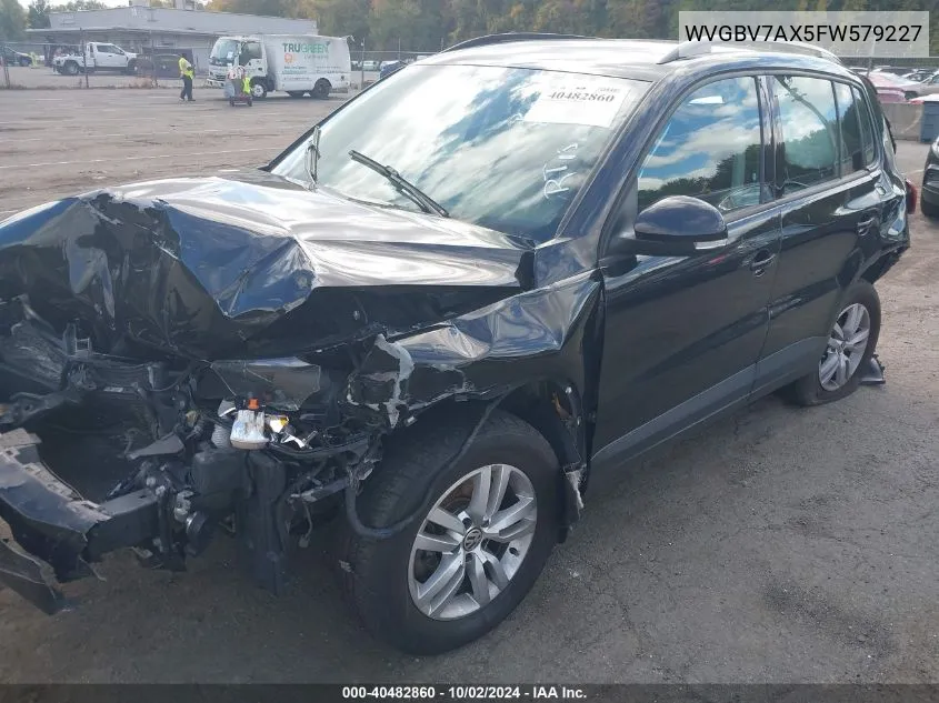 WVGBV7AX5FW579227 2015 Volkswagen Tiguan S