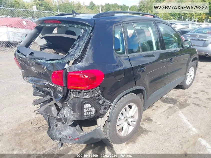 WVGBV7AX5FW579227 2015 Volkswagen Tiguan S