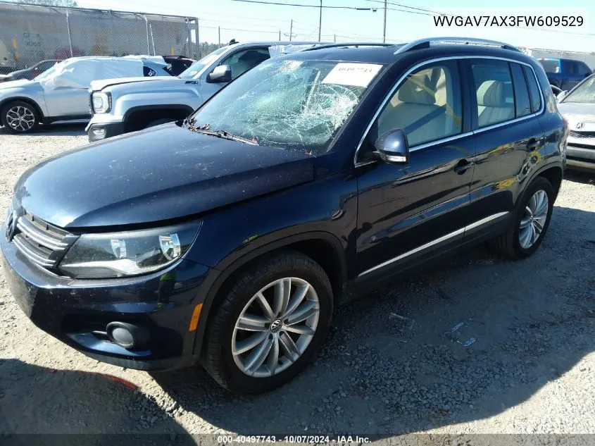 2015 Volkswagen Tiguan Se VIN: WVGAV7AX3FW609529 Lot: 40497743