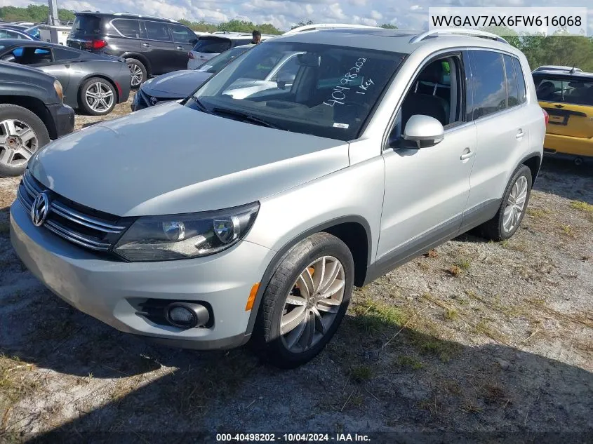 2015 Volkswagen Tiguan R-Line/S/Se/Sel VIN: WVGAV7AX6FW616068 Lot: 40498202