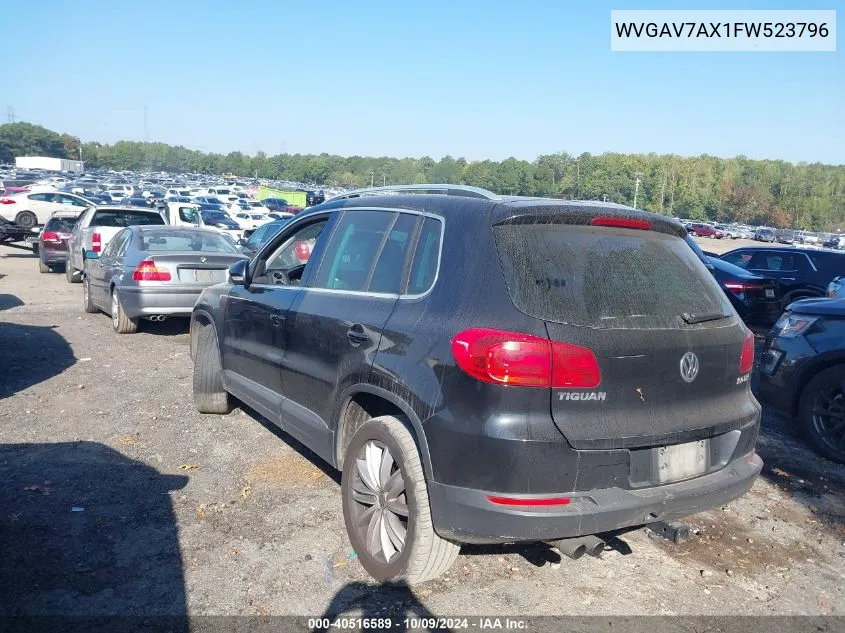 2015 Volkswagen Tiguan S/Se/Sel/R-Line VIN: WVGAV7AX1FW523796 Lot: 40516589