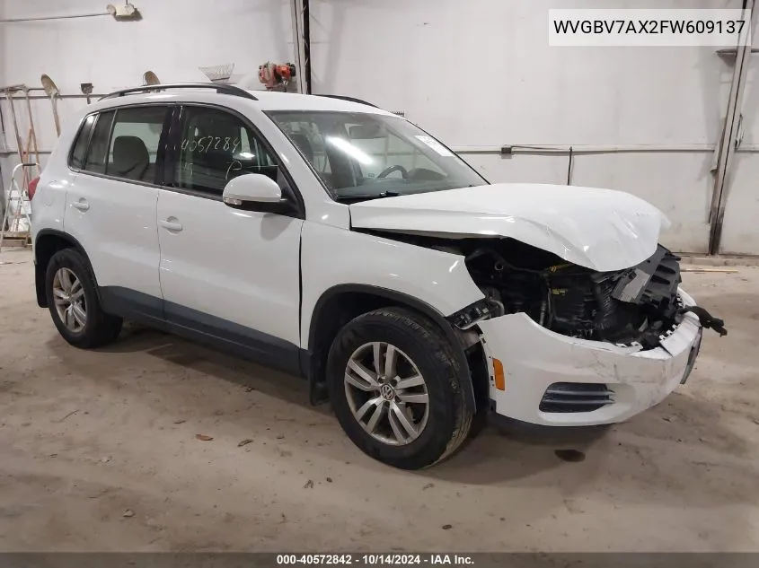 2015 Volkswagen Tiguan S/Se/Sel/R-Line VIN: WVGBV7AX2FW609137 Lot: 40572842