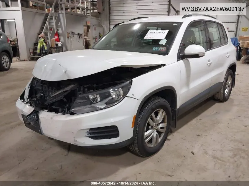 2015 Volkswagen Tiguan S/Se/Sel/R-Line VIN: WVGBV7AX2FW609137 Lot: 40572842