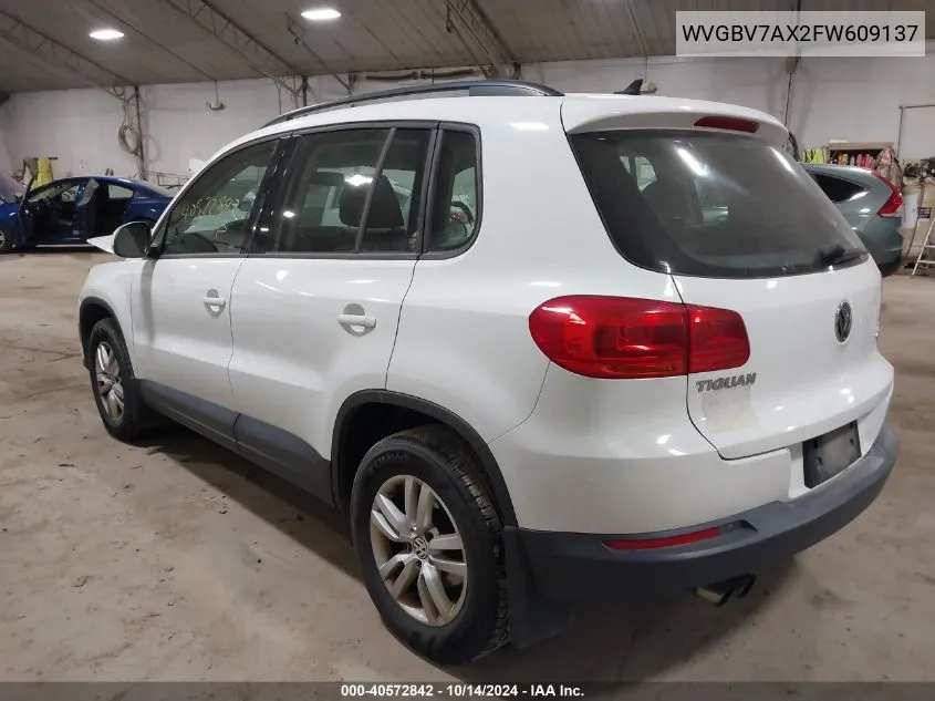 2015 Volkswagen Tiguan S/Se/Sel/R-Line VIN: WVGBV7AX2FW609137 Lot: 40572842