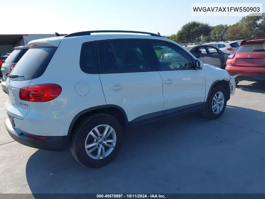 2015 Volkswagen Tiguan S VIN: WVGAV7AX1FW550903 Lot: 40576997