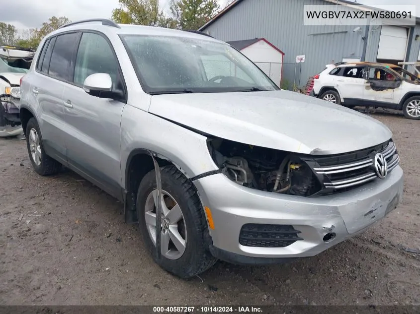 2015 Volkswagen Tiguan S/Se/Sel/R-Line VIN: WVGBV7AX2FW580691 Lot: 40587267