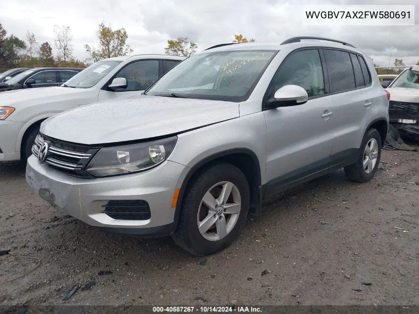 2015 Volkswagen Tiguan S/Se/Sel/R-Line VIN: WVGBV7AX2FW580691 Lot: 40587267