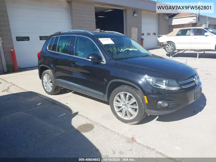 2015 Volkswagen Tiguan Se VIN: WVGAV7AX9FW562801 Lot: 40604602