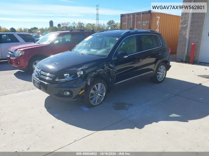 2015 Volkswagen Tiguan Se VIN: WVGAV7AX9FW562801 Lot: 40604602