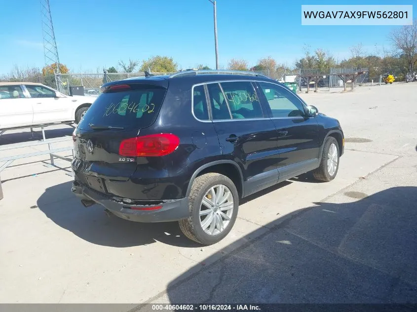 2015 Volkswagen Tiguan Se VIN: WVGAV7AX9FW562801 Lot: 40604602