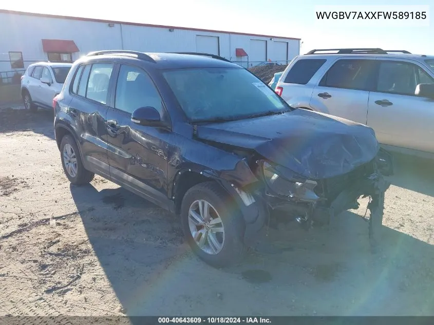 2015 Volkswagen Tiguan S VIN: WVGBV7AXXFW589185 Lot: 40643609