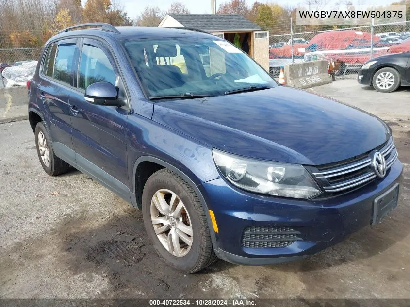 2015 Volkswagen Tiguan S VIN: WVGBV7AX8FW504375 Lot: 40722534