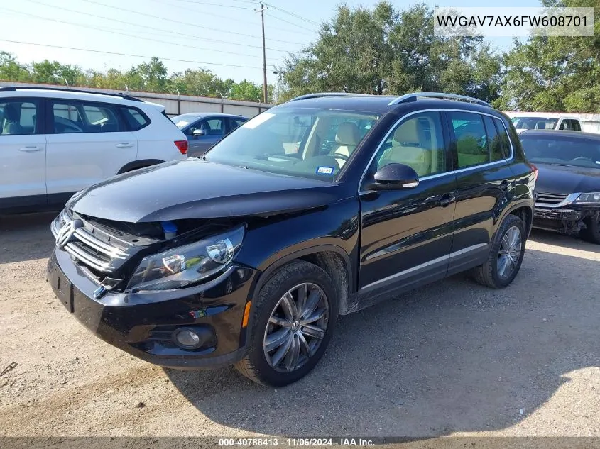 2015 Volkswagen Tiguan Se VIN: WVGAV7AX6FW608701 Lot: 40788413