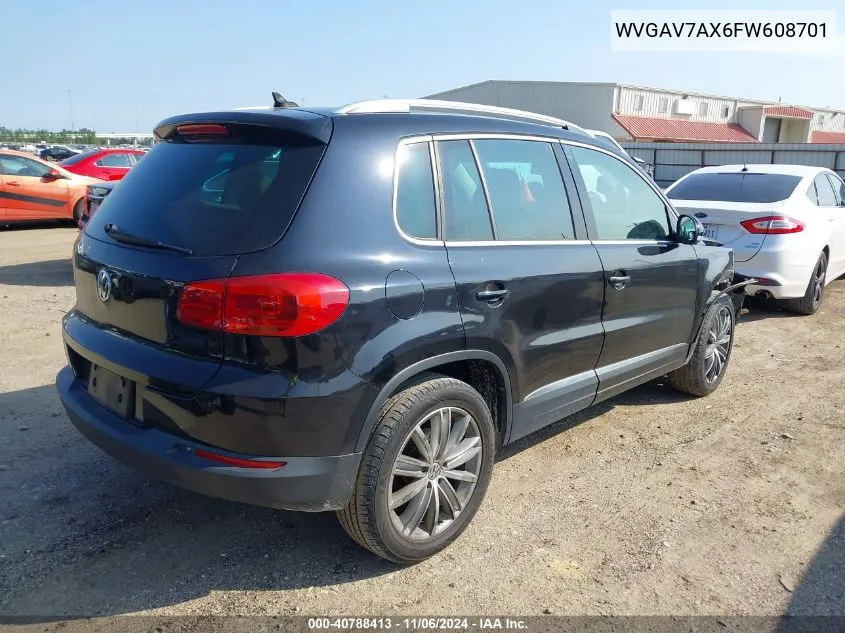 2015 Volkswagen Tiguan Se VIN: WVGAV7AX6FW608701 Lot: 40788413