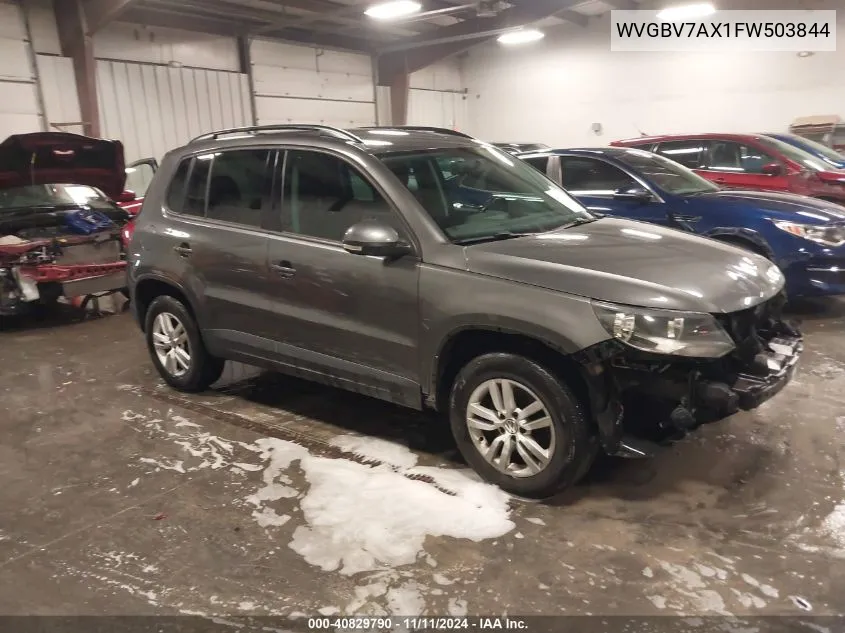 2015 Volkswagen Tiguan S VIN: WVGBV7AX1FW503844 Lot: 40829790