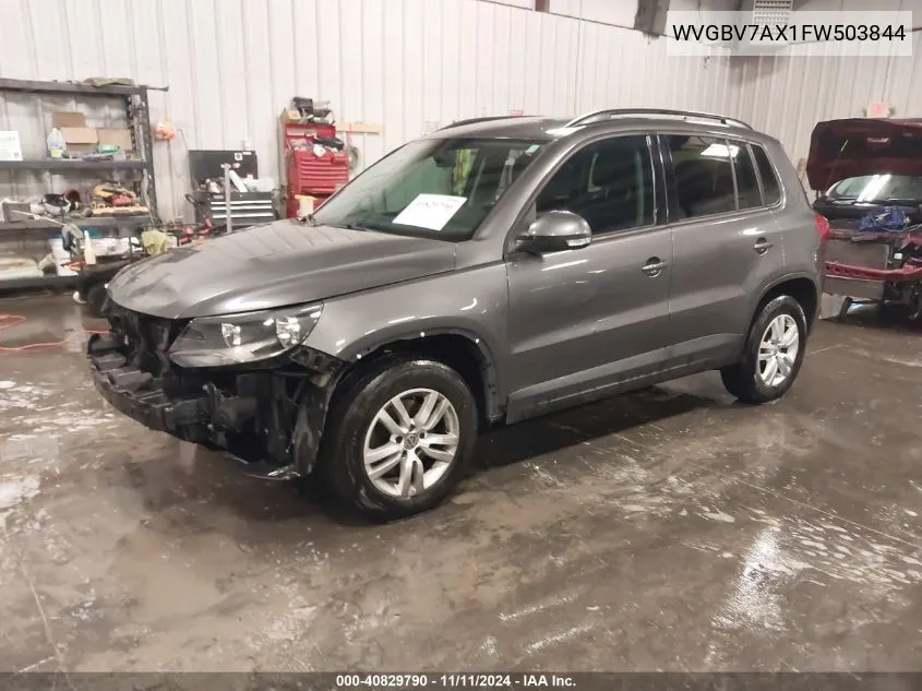 2015 Volkswagen Tiguan S VIN: WVGBV7AX1FW503844 Lot: 40829790