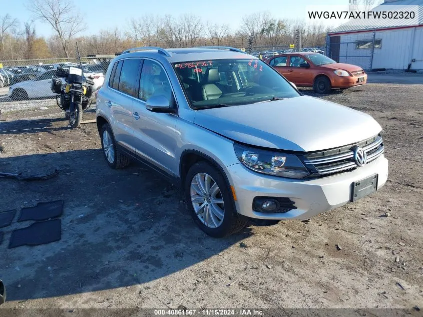 2015 Volkswagen Tiguan Se VIN: WVGAV7AX1FW502320 Lot: 40861567