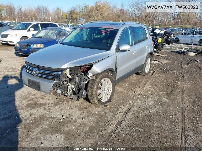 2015 Volkswagen Tiguan Se VIN: WVGAV7AX1FW502320 Lot: 40861567