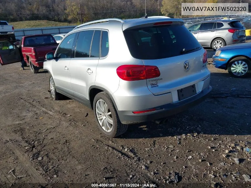 2015 Volkswagen Tiguan Se VIN: WVGAV7AX1FW502320 Lot: 40861567