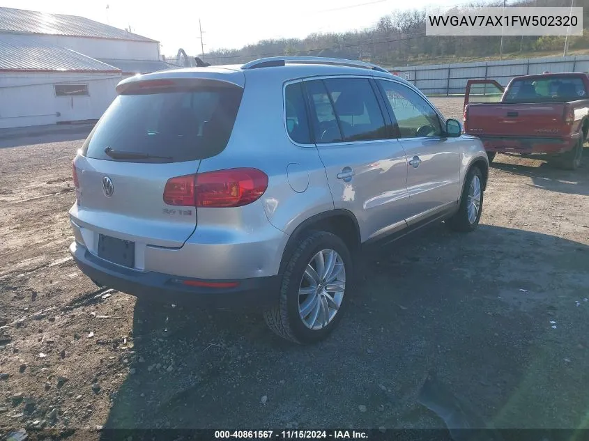 2015 Volkswagen Tiguan Se VIN: WVGAV7AX1FW502320 Lot: 40861567