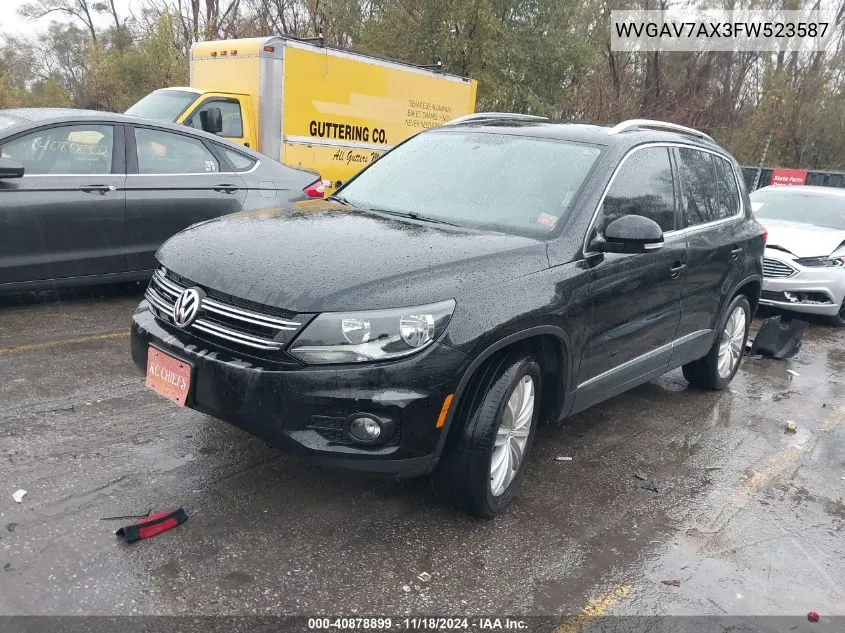 2015 Volkswagen Tiguan Se VIN: WVGAV7AX3FW523587 Lot: 40878899