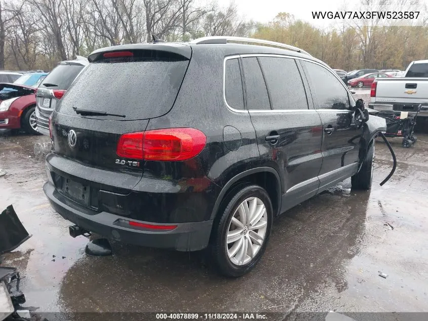 2015 Volkswagen Tiguan Se VIN: WVGAV7AX3FW523587 Lot: 40878899