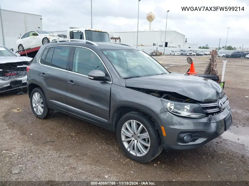 2015 Volkswagen Tiguan Sel VIN: WVGAV7AX3FW599214 Lot: 40887788