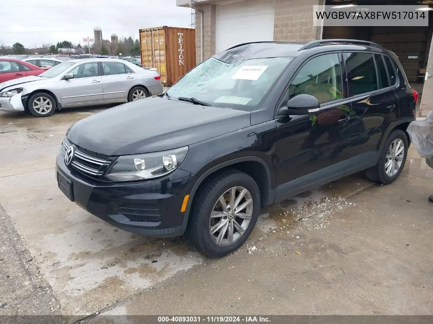 2015 Volkswagen Tiguan Se VIN: WVGBV7AX8FW517014 Lot: 40893031