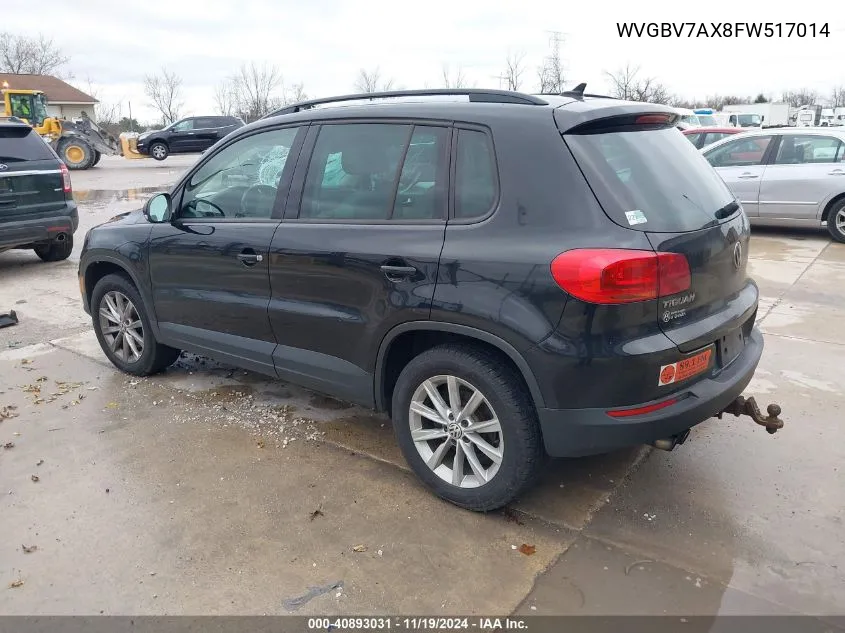 2015 Volkswagen Tiguan Se VIN: WVGBV7AX8FW517014 Lot: 40893031