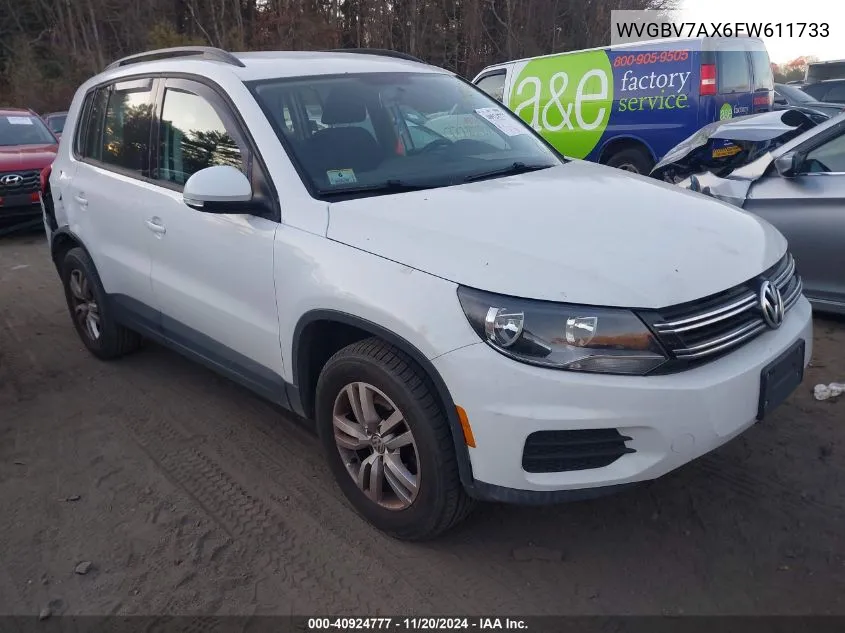 2015 Volkswagen Tiguan S VIN: WVGBV7AX6FW611733 Lot: 40924777