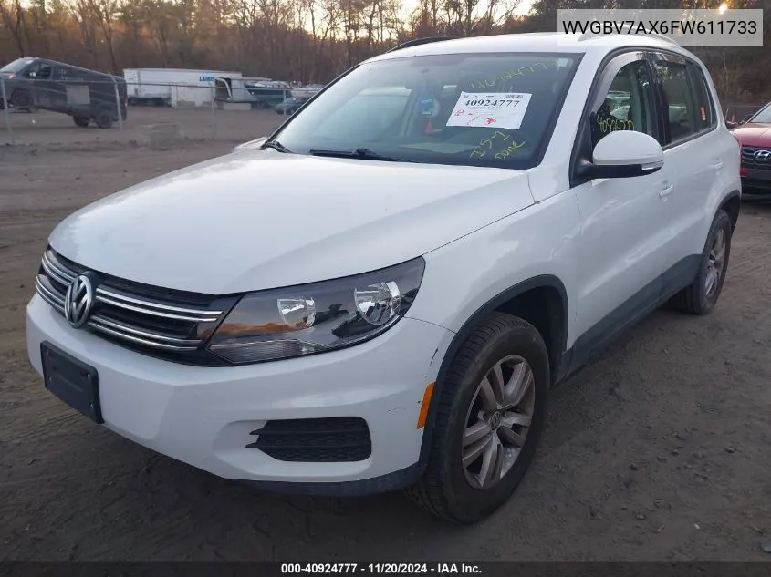 2015 Volkswagen Tiguan S VIN: WVGBV7AX6FW611733 Lot: 40924777