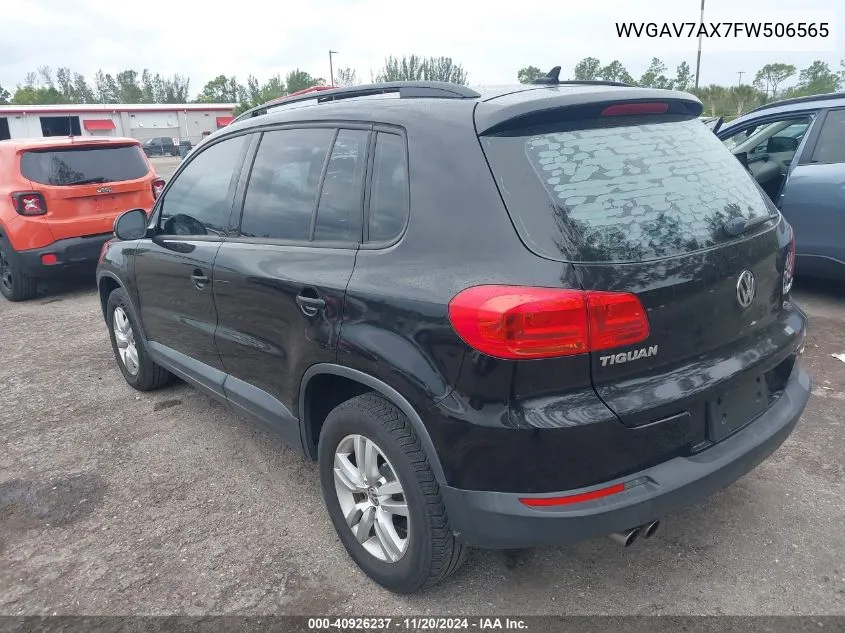 2015 Volkswagen Tiguan S VIN: WVGAV7AX7FW506565 Lot: 40926237