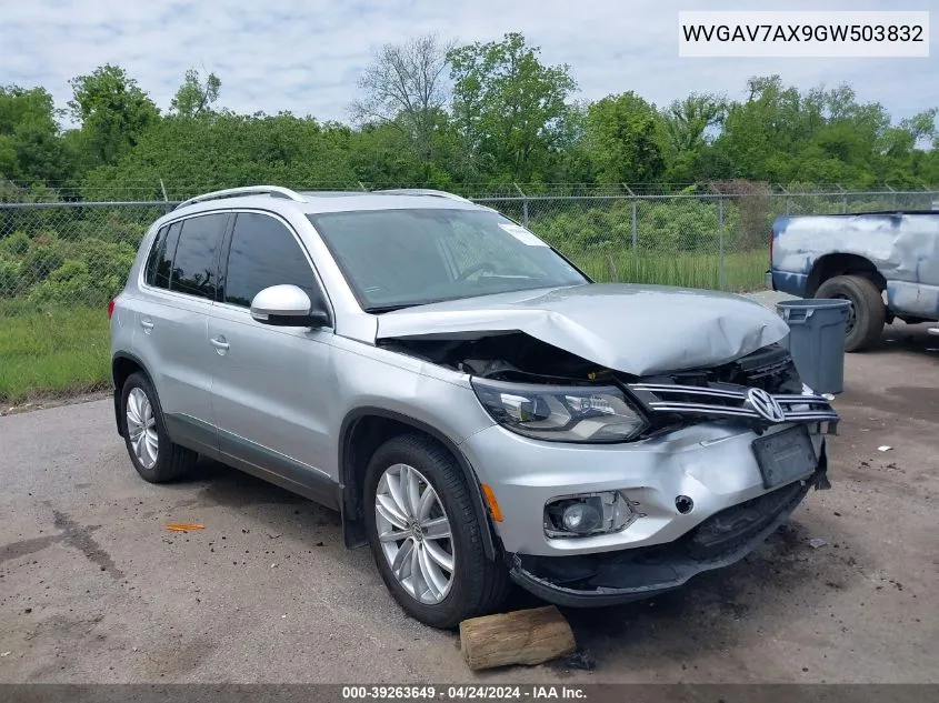 2016 Volkswagen Tiguan Se VIN: WVGAV7AX9GW503832 Lot: 39263649