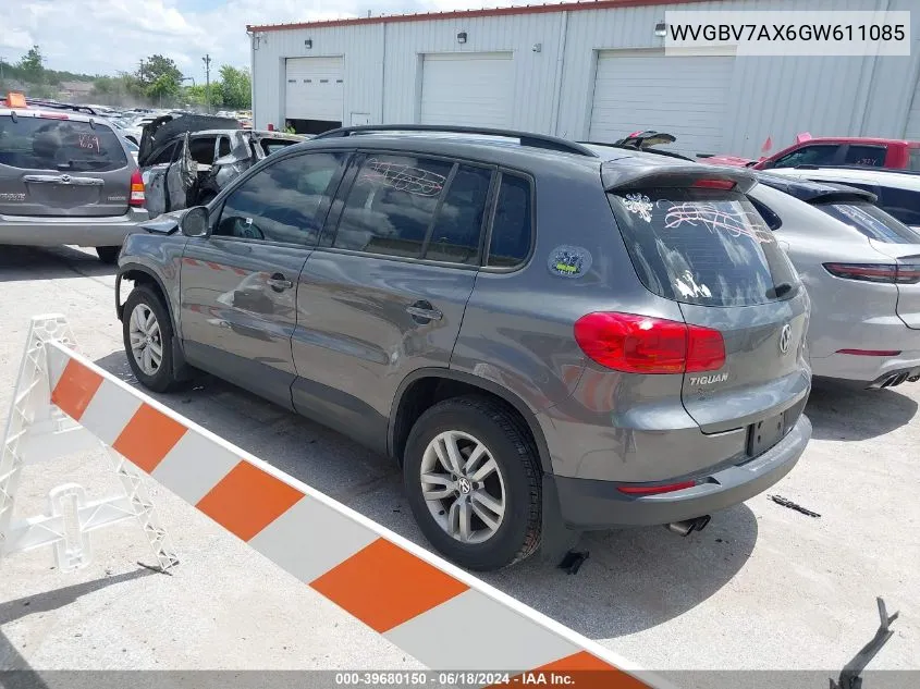 WVGBV7AX6GW611085 2016 Volkswagen Tiguan S