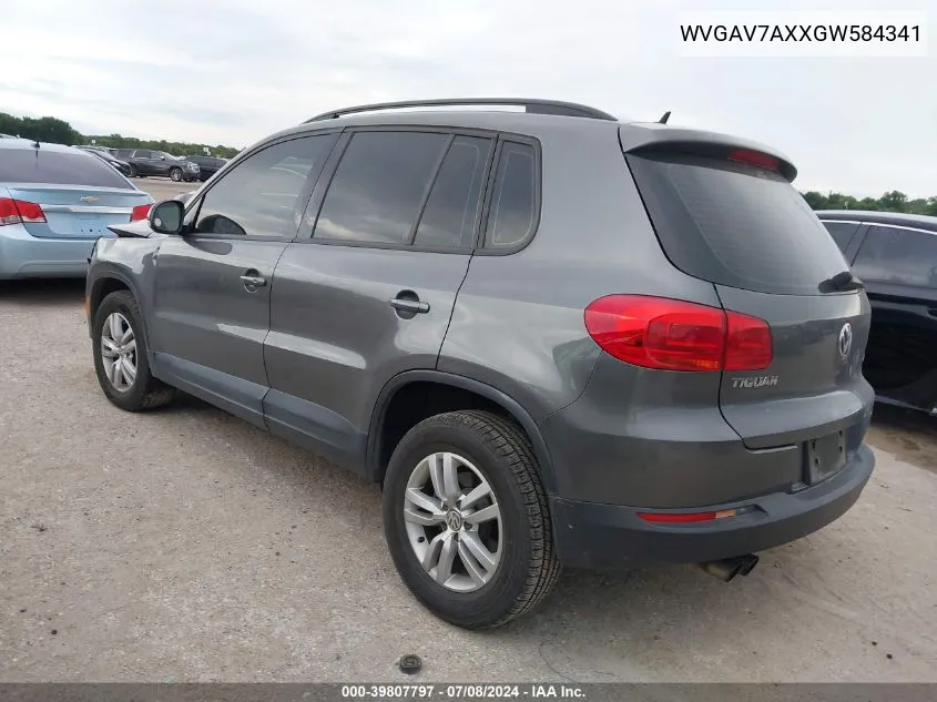 WVGAV7AXXGW584341 2016 Volkswagen Tiguan S