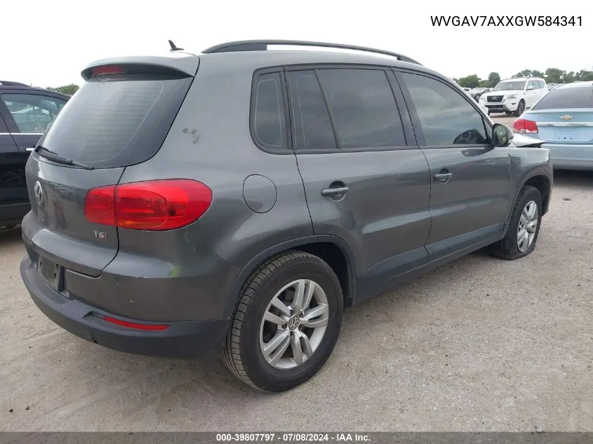 WVGAV7AXXGW584341 2016 Volkswagen Tiguan S