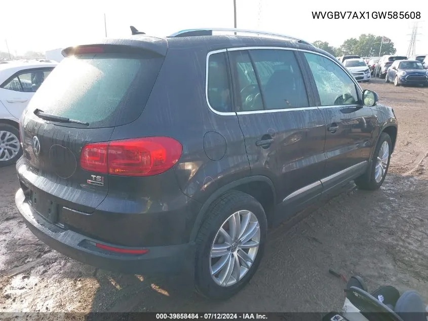 2016 Volkswagen Tiguan Se VIN: WVGBV7AX1GW585608 Lot: 39858484