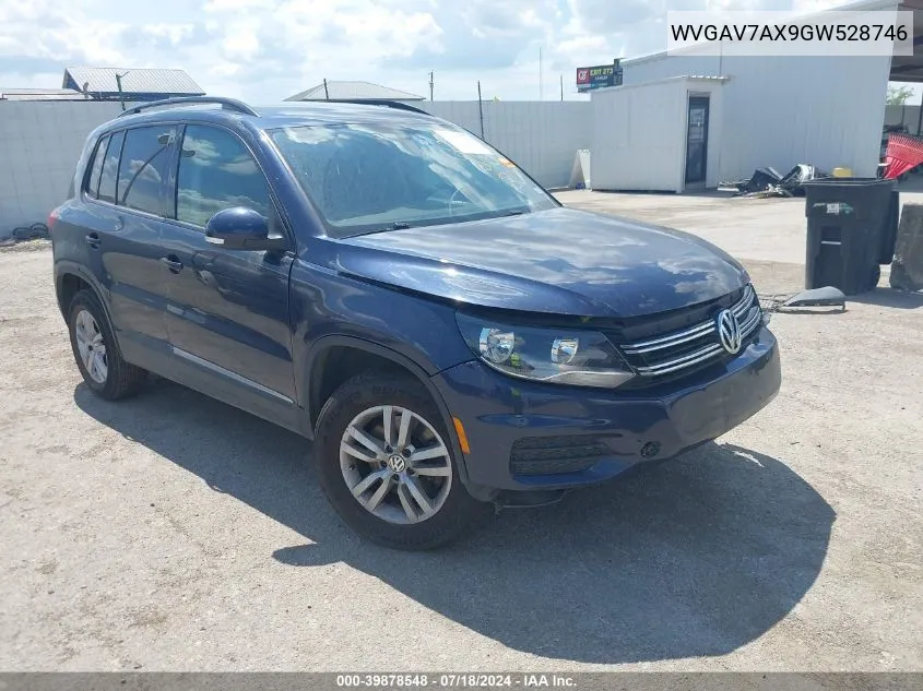 2016 Volkswagen Tiguan S VIN: WVGAV7AX9GW528746 Lot: 39878548