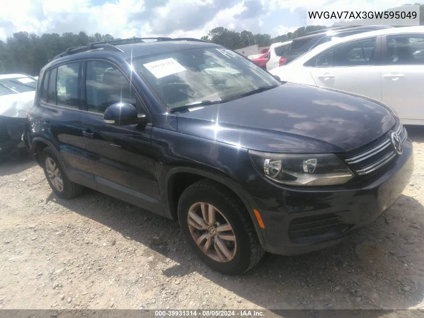 2016 Volkswagen Tiguan S VIN: WVGAV7AX3GW595049 Lot: 39931314