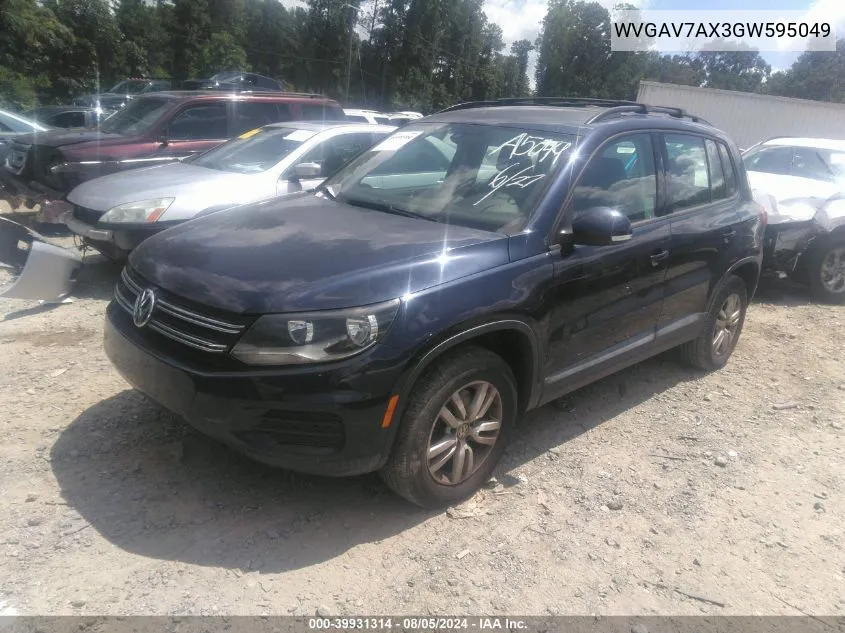 WVGAV7AX3GW595049 2016 Volkswagen Tiguan S