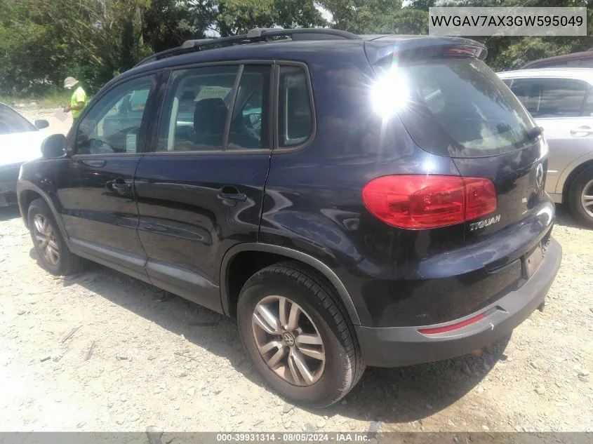 WVGAV7AX3GW595049 2016 Volkswagen Tiguan S