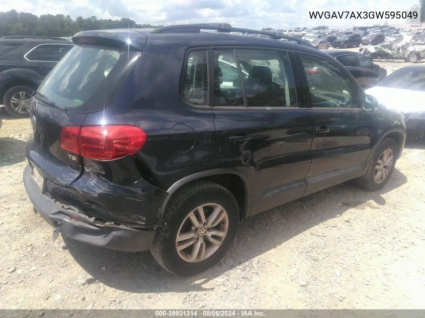 WVGAV7AX3GW595049 2016 Volkswagen Tiguan S